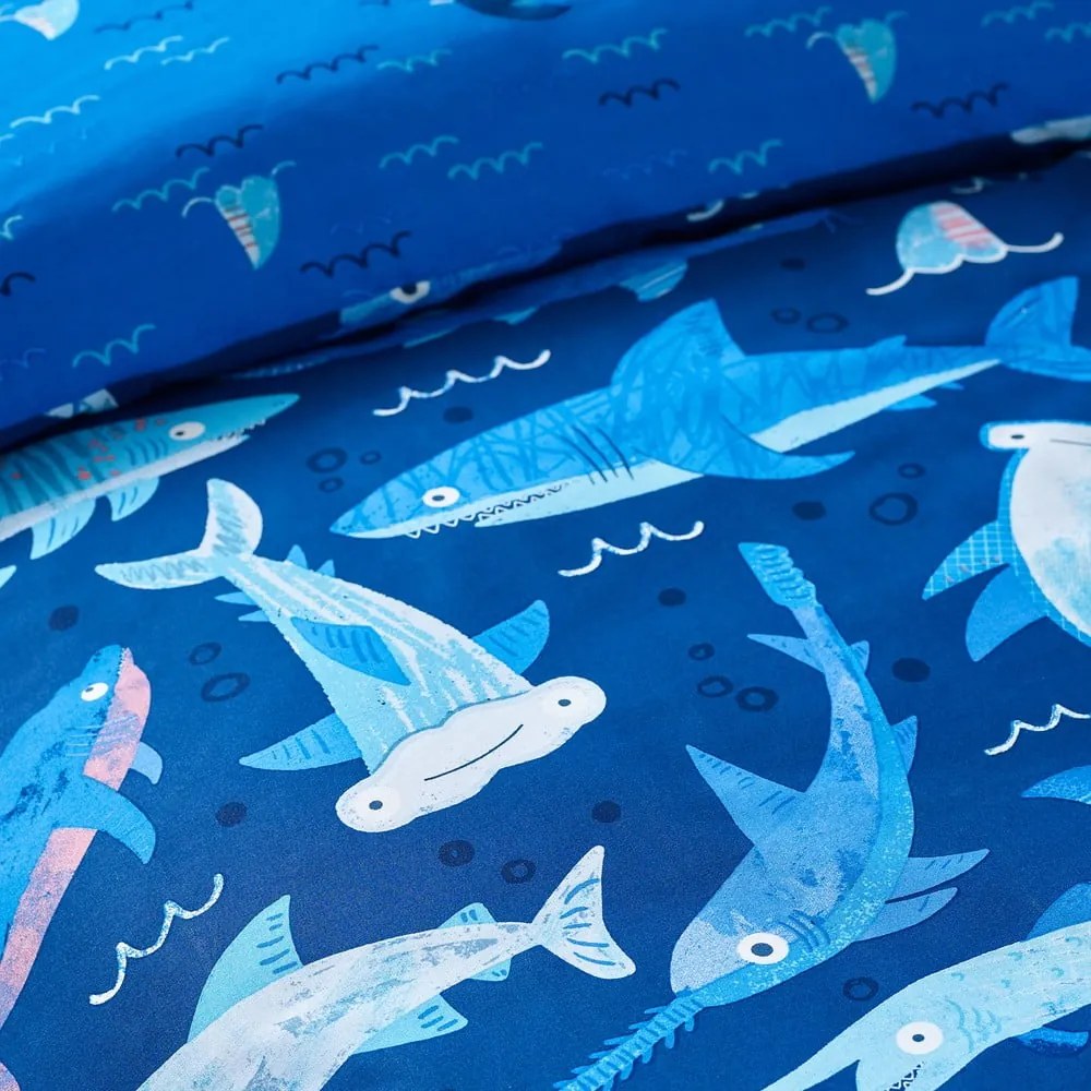 Niebieska pościel dziecięca jednoosobowa 135x200 cm Jawsome Shark – Catherine Lansfield