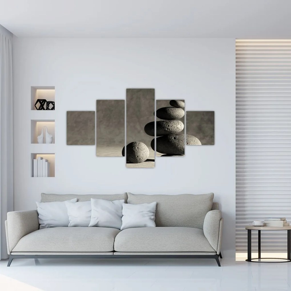 Obraz - Szare kamienie (125x70 cm)