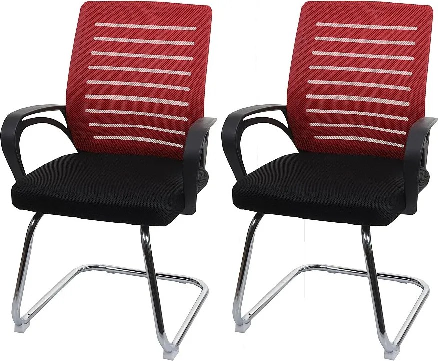 Krzesło konferencyjne MCW-K51 (zestaw 2 sztuk),  czerwony