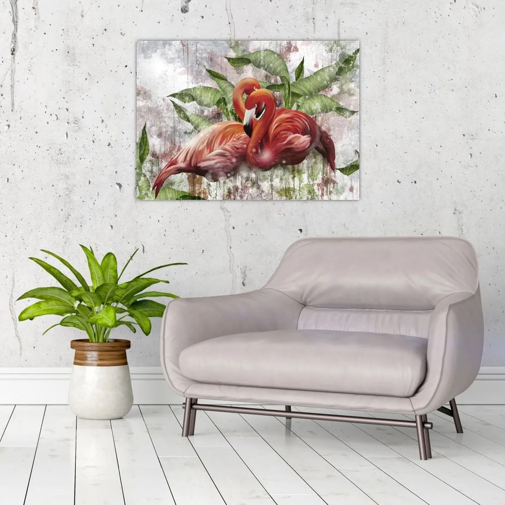 Obraz - Flamingi (70x50 cm)