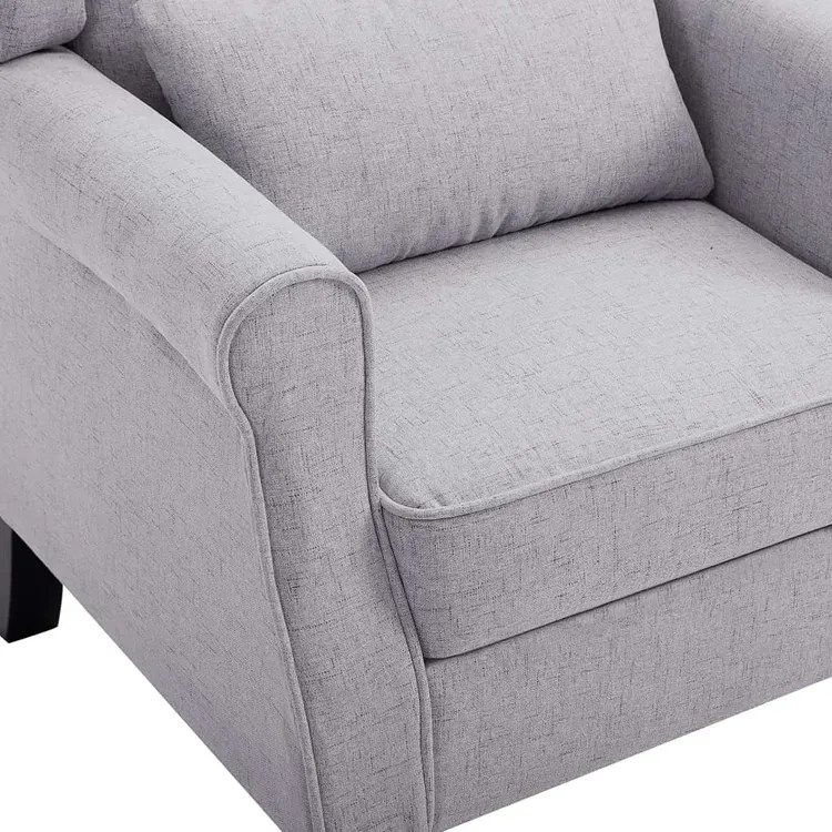 Jasnoszary fotel uszak B0-A24