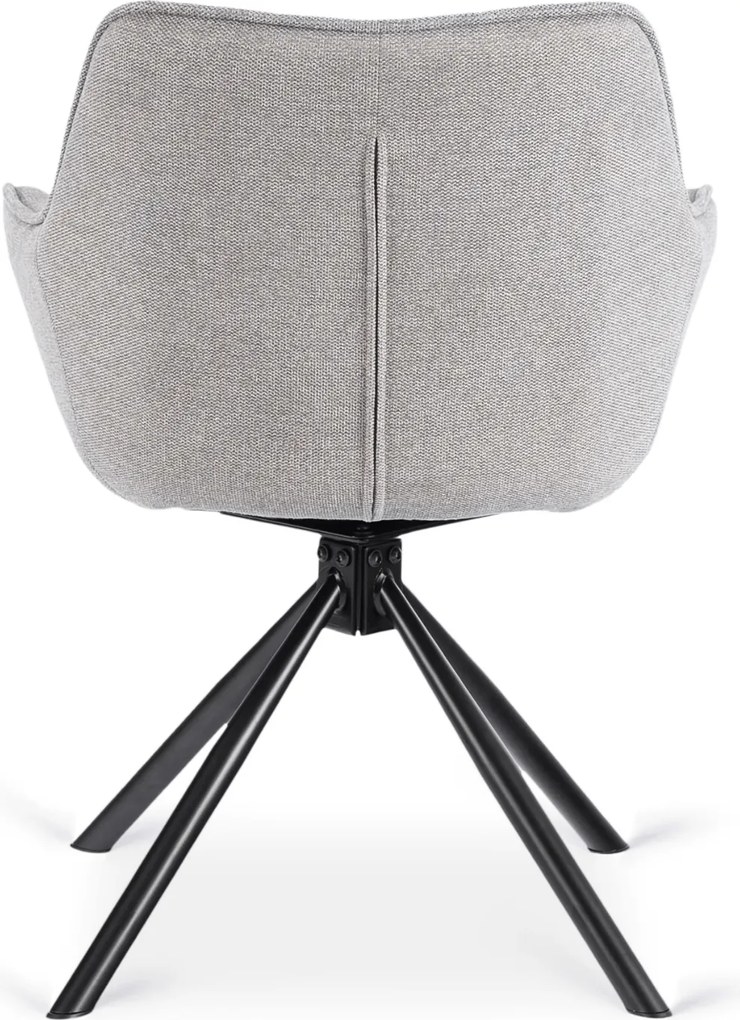 Krzesło Tapicerowane Obrotowe PEONY 2 Szare Nowoczesne Loft