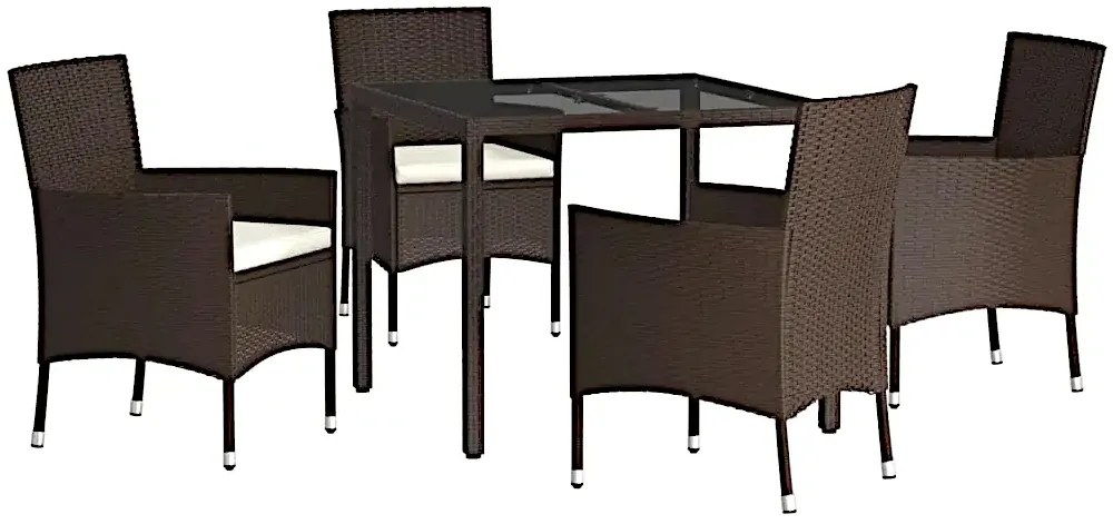 Brązowy zestaw mebli ogrodowych- Electo