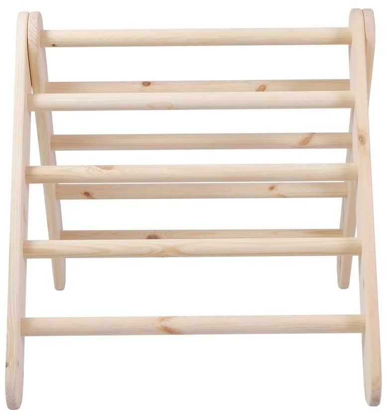 Jasnoniebiesko-naturalna drabinka pikler z litego drewna sosnowego 61x60x60 cm Montessori – Meowbaby