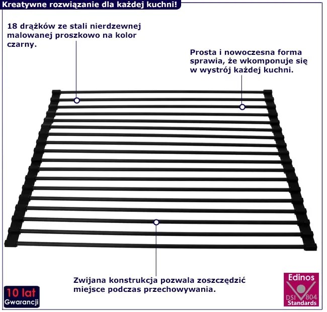 Zwijany ociekacz na naczynia i garnki - Monis 3X