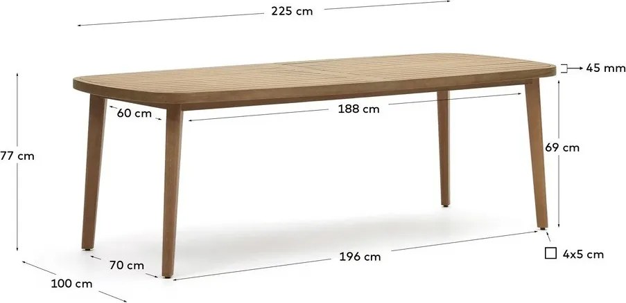 Stół ogrodowy 100x225 cm Maset – Kave Home