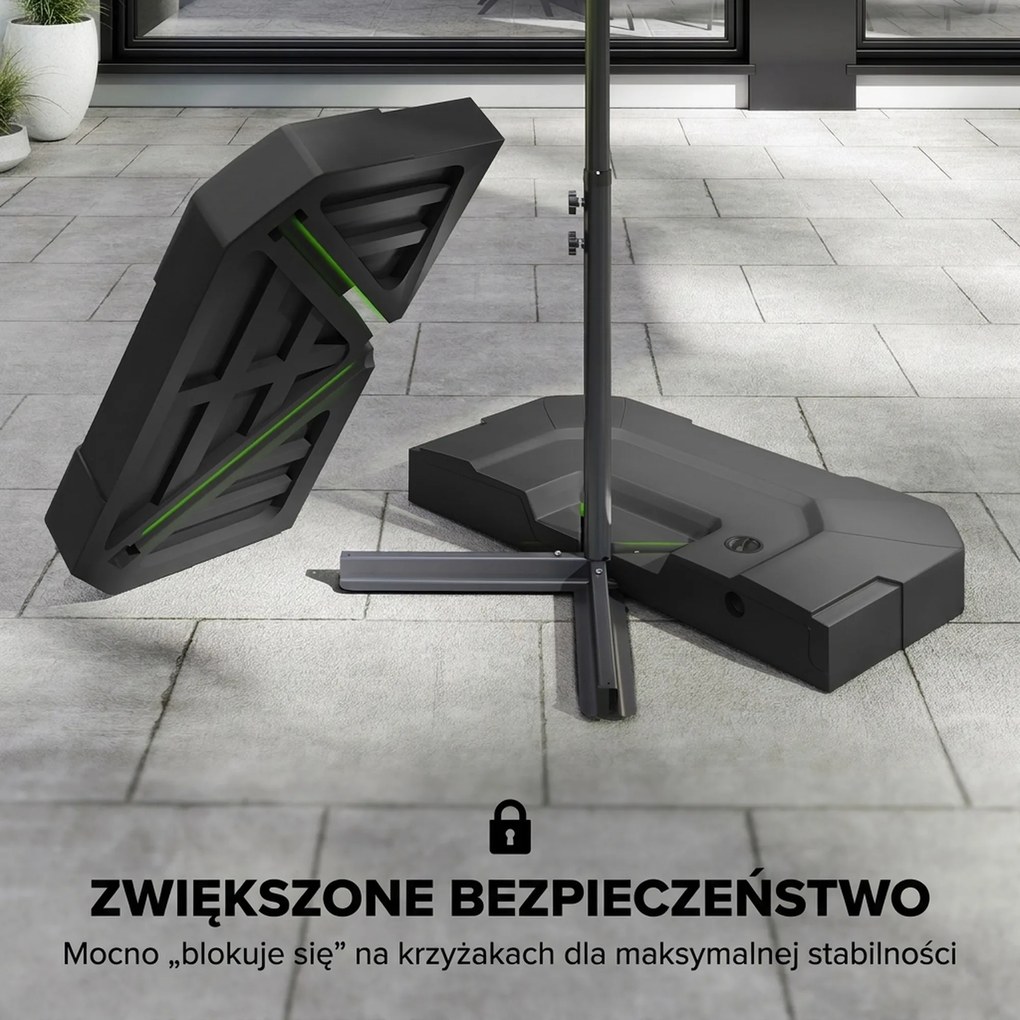 Outsunny Stojak do parasola 2-częściowy wodoodporny obciążnik, stojak do parasola bocznego | Aosom PL