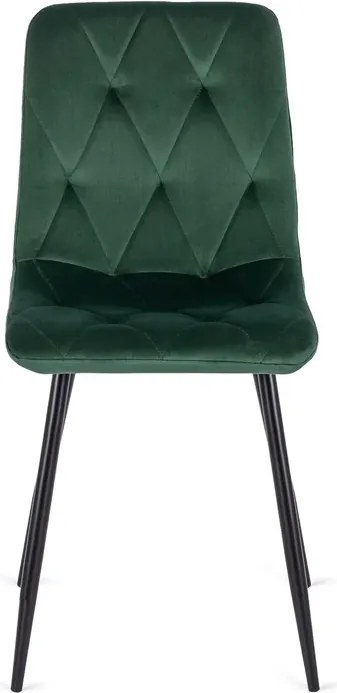 Zestaw Stół Okrągły LAUREN 80 cm Dąb Złoty/Czarny i 4 Krzesła ROBIN Zielone