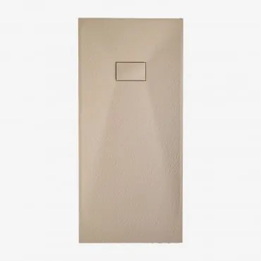 Prostokątna Antypoślizgowa I Ultracienka Brodzik Z Żywicy Smc Soho Marrón Arena Claro & 150 X 80 Cm - Sklum