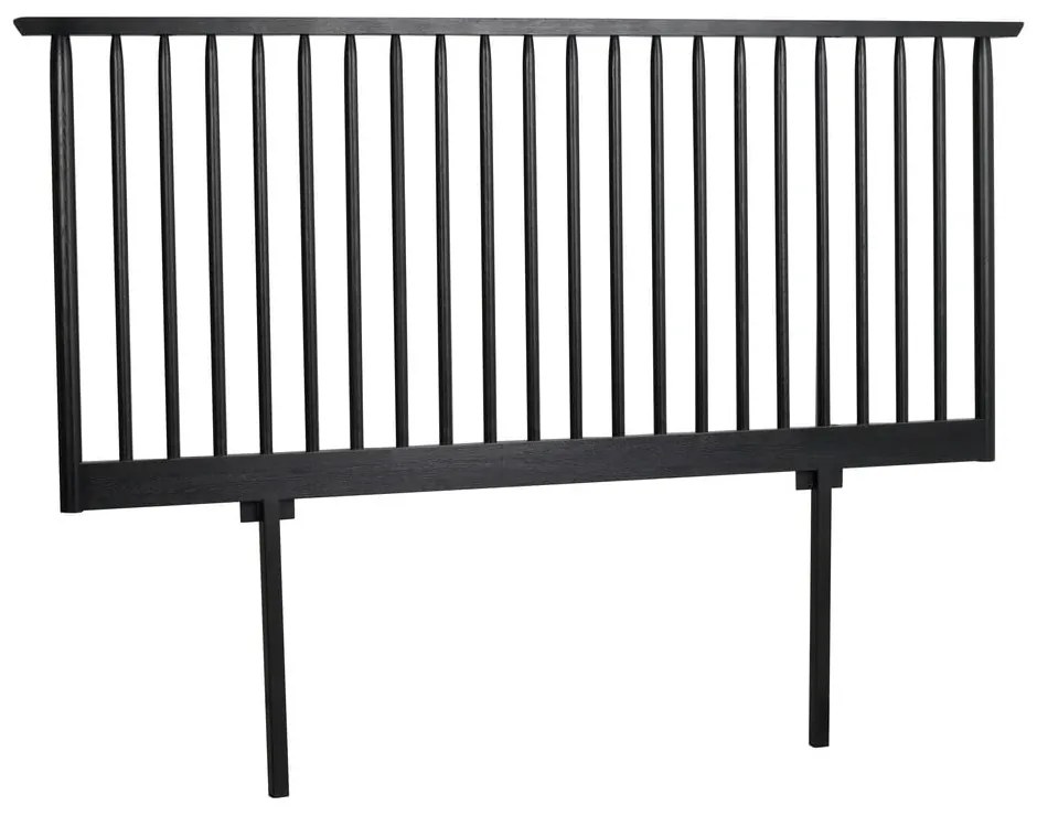 Czarny zagłówek z litego drewna dębowego 194x84 cm Riggins – Rowico