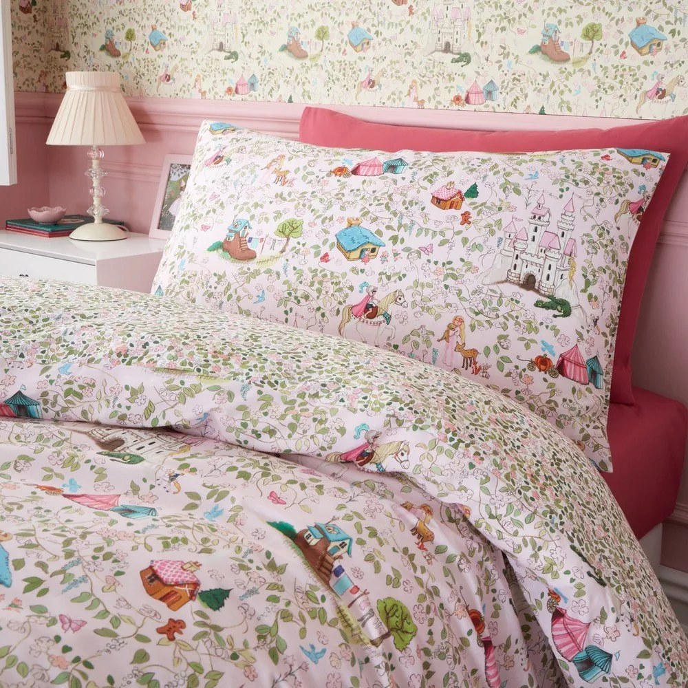 Różowa bawełniana pościel dziecięca dwuosobowa 200x200 cm Fairytale – Belle &amp; Boo