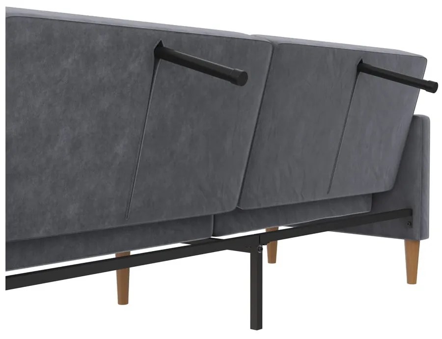 Szara aksamitna rozkładana sofa 207 cm Lilly – Støraa