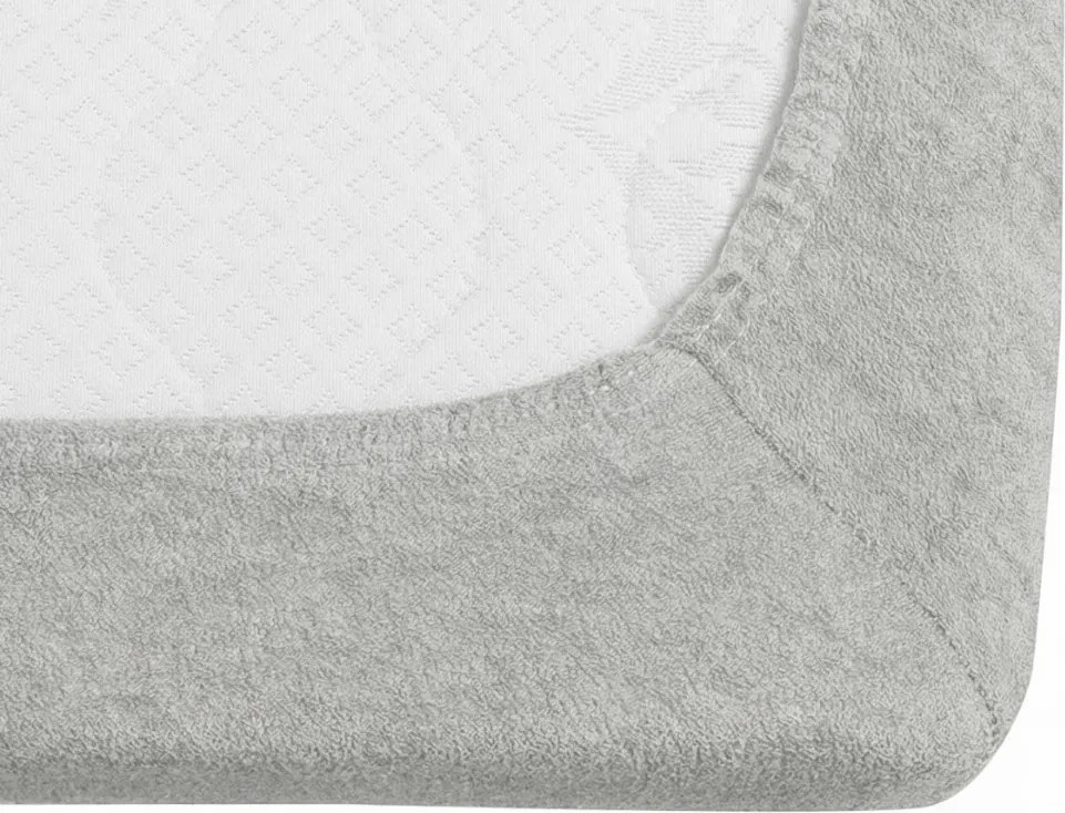 PrzytulneMieszkanie.pl Prześcieradło frotte EXCLUSIVE jasnoszare 160x200 cm