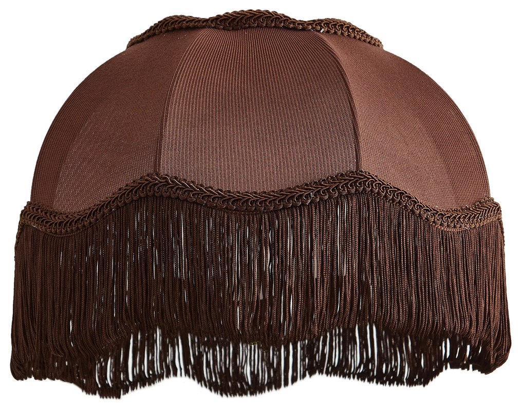 Abażur z tkaniny brązowy z białym wnętrzem 31,5/15/14 - Heritage