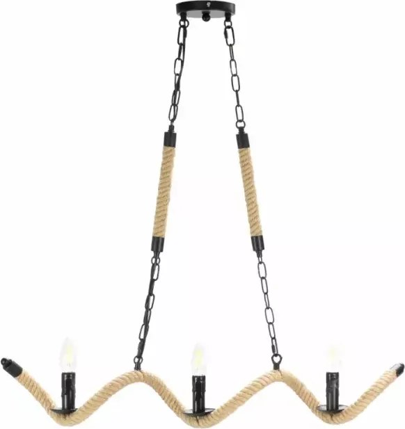 Lampa sufitowa pleciona sznurem konopnym