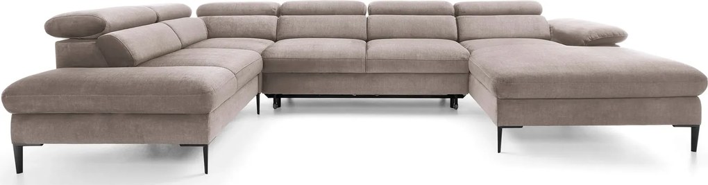 Ciemnobeżowy narożnik U z pojemnikiem N9-N12