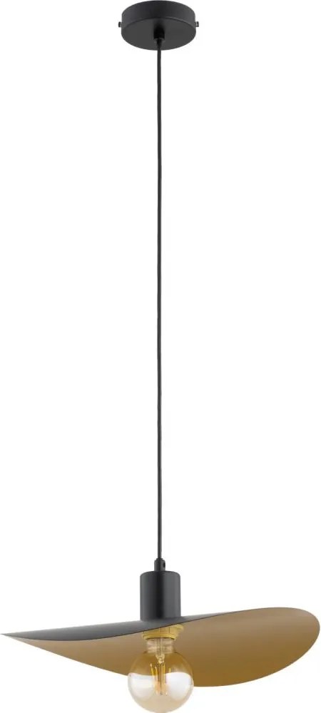 Lampa wisząca na lince SAVANA 1xE27/15W/230V średnica 30 cm czarno-złota