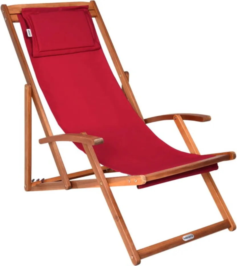 Leżak ogrodowy SIENA, 65x87x102cm, czerwona Casaria