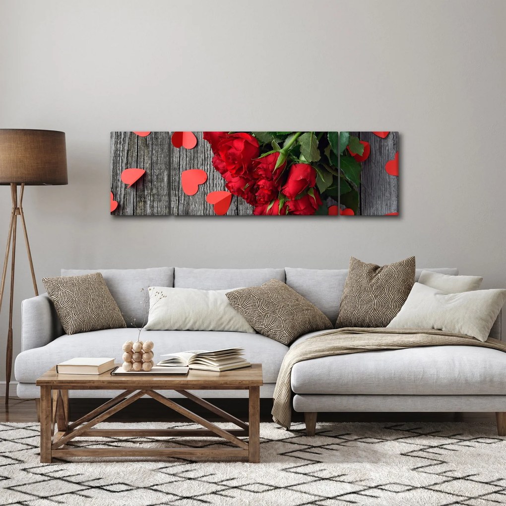 Obraz - bukiet róż (170x50 cm)