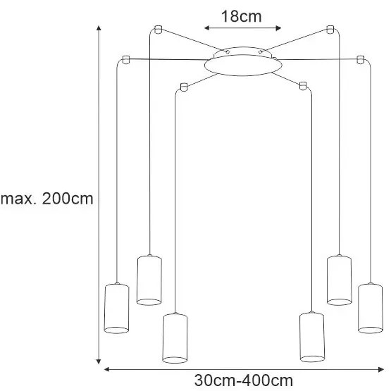 Nowoczesna lampa wisząca pająk - S786-Kolma