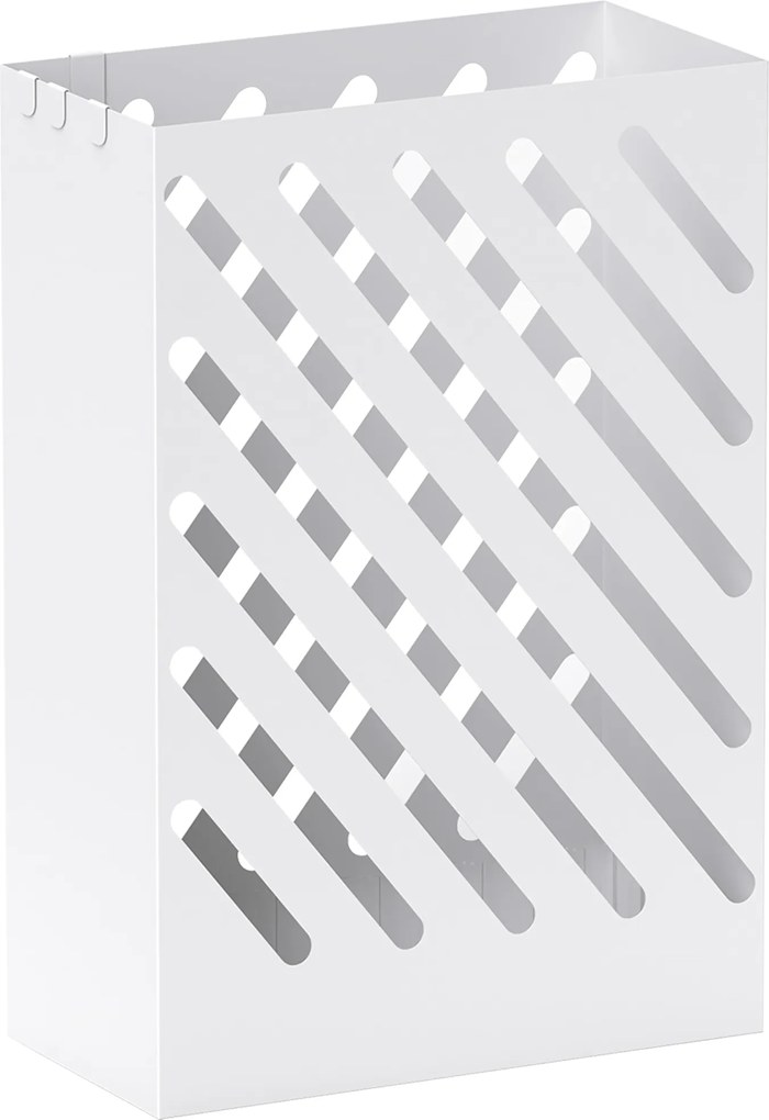 HOMCOM Stojak na parasole stalowy z tacką ociekową i 4 hakami biały nowoczesny design | Aosom PL