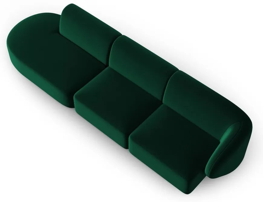 Zielona aksamitna sofa prawostronna 311 cm Paolo – Milo Casa