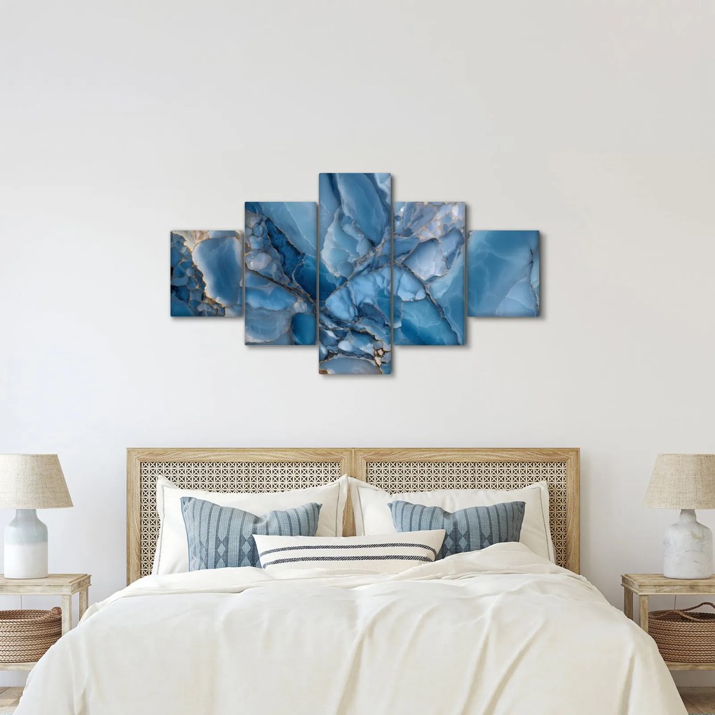 Obraz - Niebieski zróżnicowany marmur (125x70 cm)