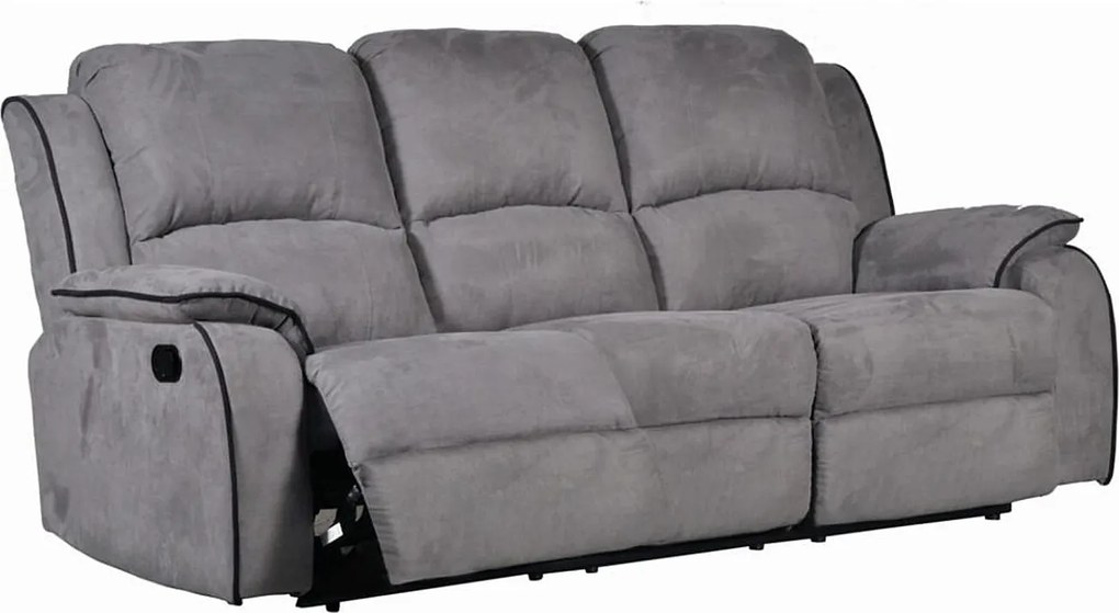 Kanapa 3-osobowa z funkcją relax z mikrofibry HERNANI - Szary