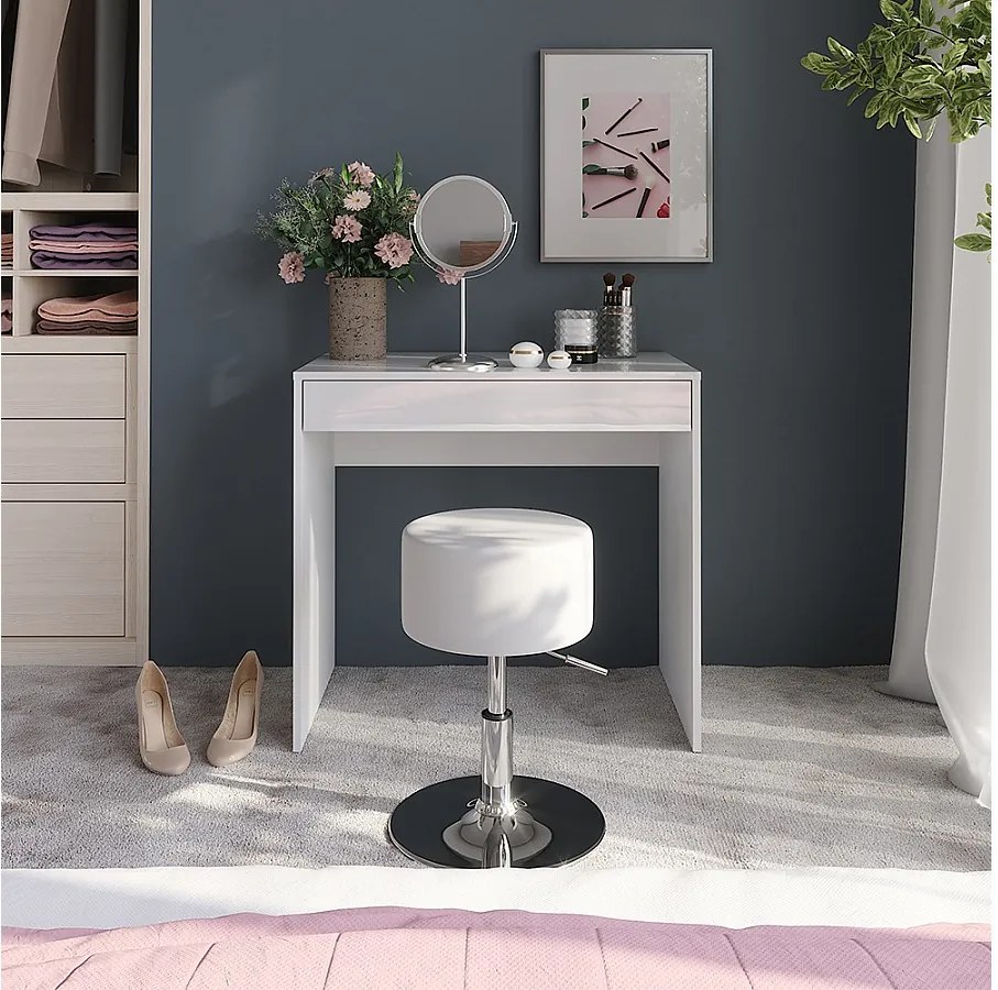 Stół toaletowy biały/biały wysoki połysk 81.4x50.1x76 sherry