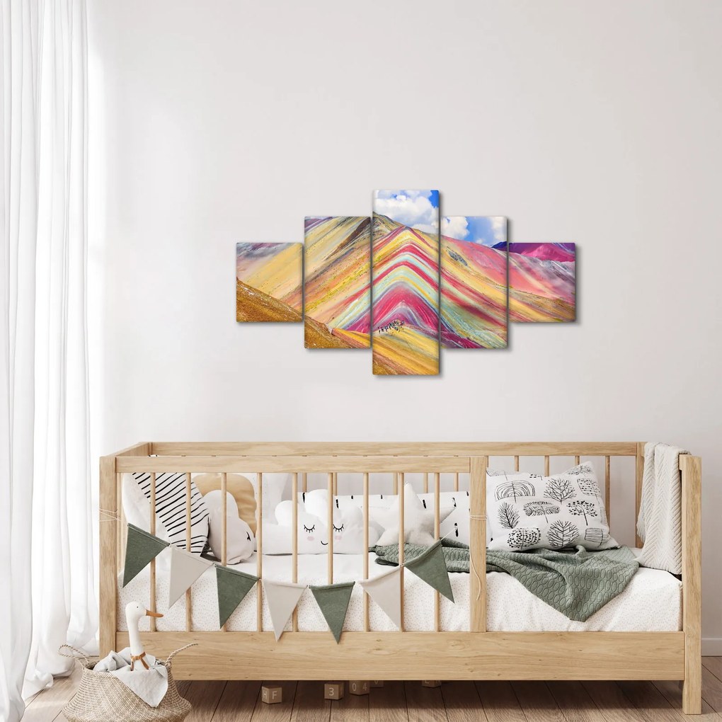 Obraz - Rainbow Mountain, Peru (125x70 cm)