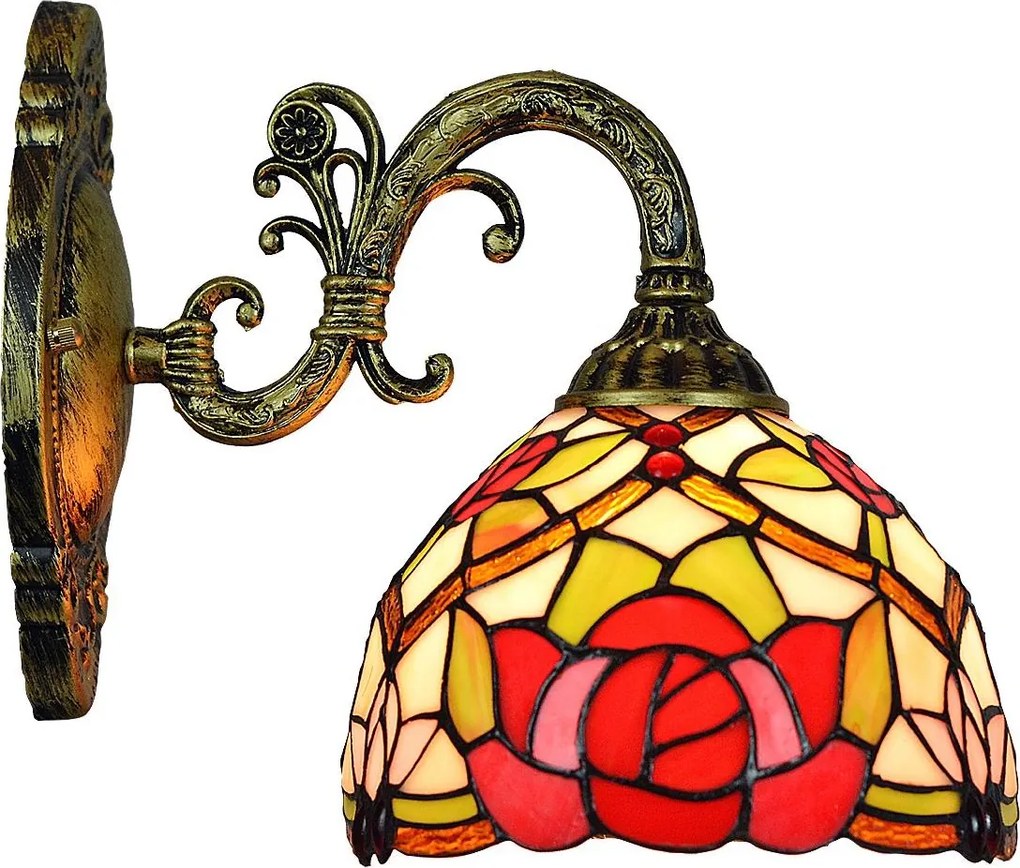 Brilagi - Tiffany witrażowy kinkiet GARLAN 1xE27/40W/230V