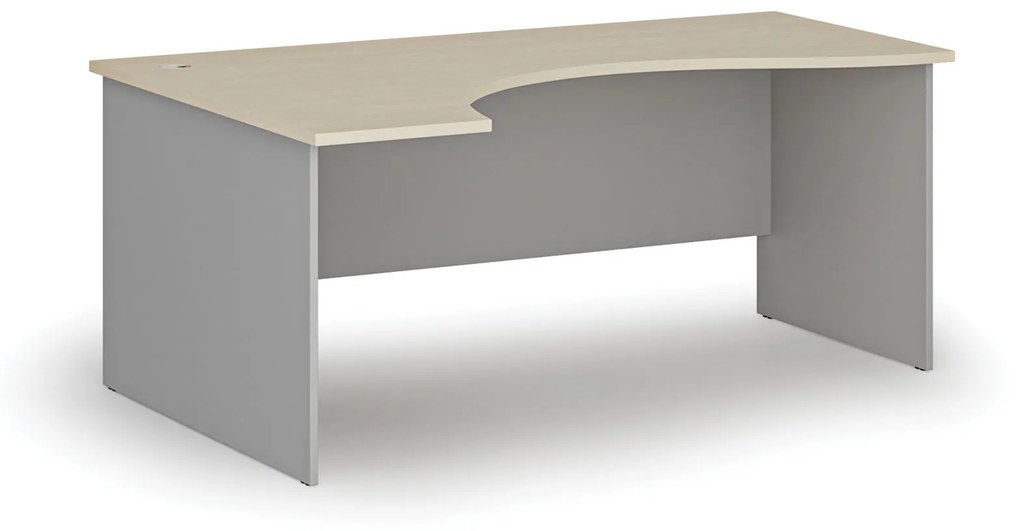 Biurko narożne  PRIMO GRAY, 1800 x 1200 mm, lewe, szary/brzoza