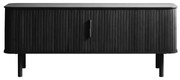 Czarna szafka pod TV w dekorze dębu 160x56 cm Cavo – Unique Furniture