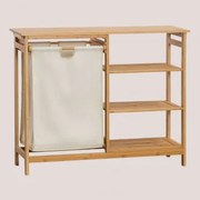 Regał Z Koszem Na Pranie 80x100 Cm Cormac Bambus - Sklum