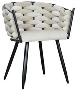 Welurowy fotel z plecionką na oparciu A0-R48