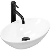 REA-U5804 - Umywalka nablatowa PAMELA MINI 26,5x40 cm, ceramika / biały połysk