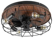 Lampa sufitowa ze zdalnym sterowaniem/z wentylatorem w kolorze matowej czerni/brązowa Trondheim – Trio