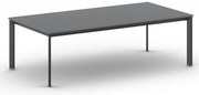 Stół konferencyjny do biura PRIMO INVITATION, 240x120 cm, czarna podstawa, grafit