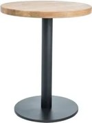 Stół okrągły PURO II 60x60 dąb lite drewno/czarny SIGNAL