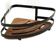 Narożna półka pod prysznic bez wiercenia BLACKACIA, 25 x 19,5 x 7 cm