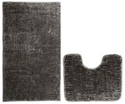 Ciemnoszare dywaniki łazienkowe do WC zestaw 2 szt. 80x50 cm Bati – Restilo
