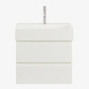 Zestaw Wiszących Mebli Łazienkowych Z Drewna I Forniru Jesionowego Zintegrowany Z Umywalką Ona - Sklum