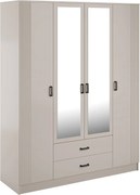 Kaszmirowa czterodrzwiowa szafa uchylna z lustrem T0-K44