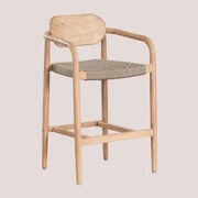 Taboret Ogrodowy Wysoki 65 Cm Z Drewna Naele Pszenica Brązowa - Sklum