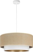 Lampa wisząca na przewodzie SARTA 1xE27/60W/230V śr. 45 cm biały/juta