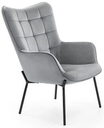 Popielaty tapicerowany fotel wypoczynkowy R7-T97