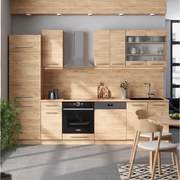 Zabudowa kuchenna złoty dąb energetyczny 300x46x81.6 fame-line