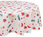 Plamoodporny obrus z motywem świątecznym, Ø 180 cm