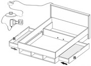 Łóżko z oświetleniem LED z 2 szufladami 140x200 biały