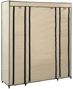 Kremowa Szafa Tekstylna Z Półkami I Drążkiem B7-L54